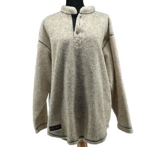 CACHE creek neutral fuzzy Sherpa like jacket pullover oatmeal cottage relaxed sm